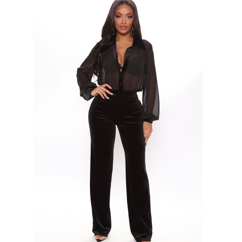 Mesh/Velvet Jumpsuit *NWT*